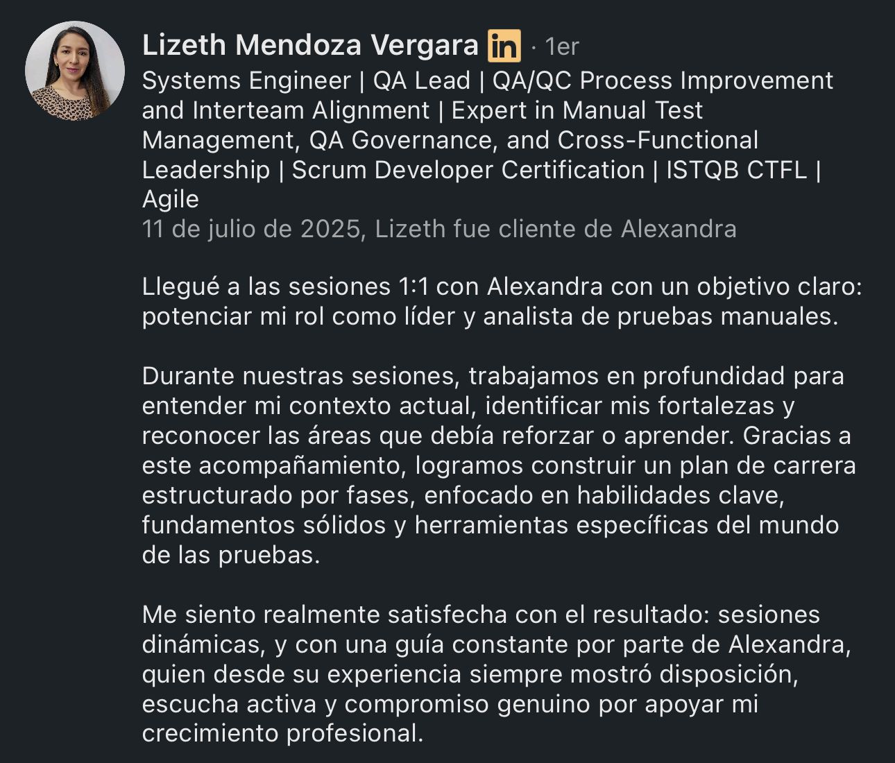 Recomendación Lizeth Mendoza